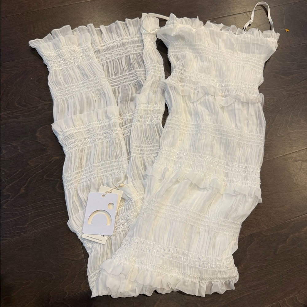 Commense White Textured Dress